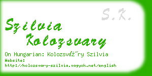 szilvia kolozsvary business card